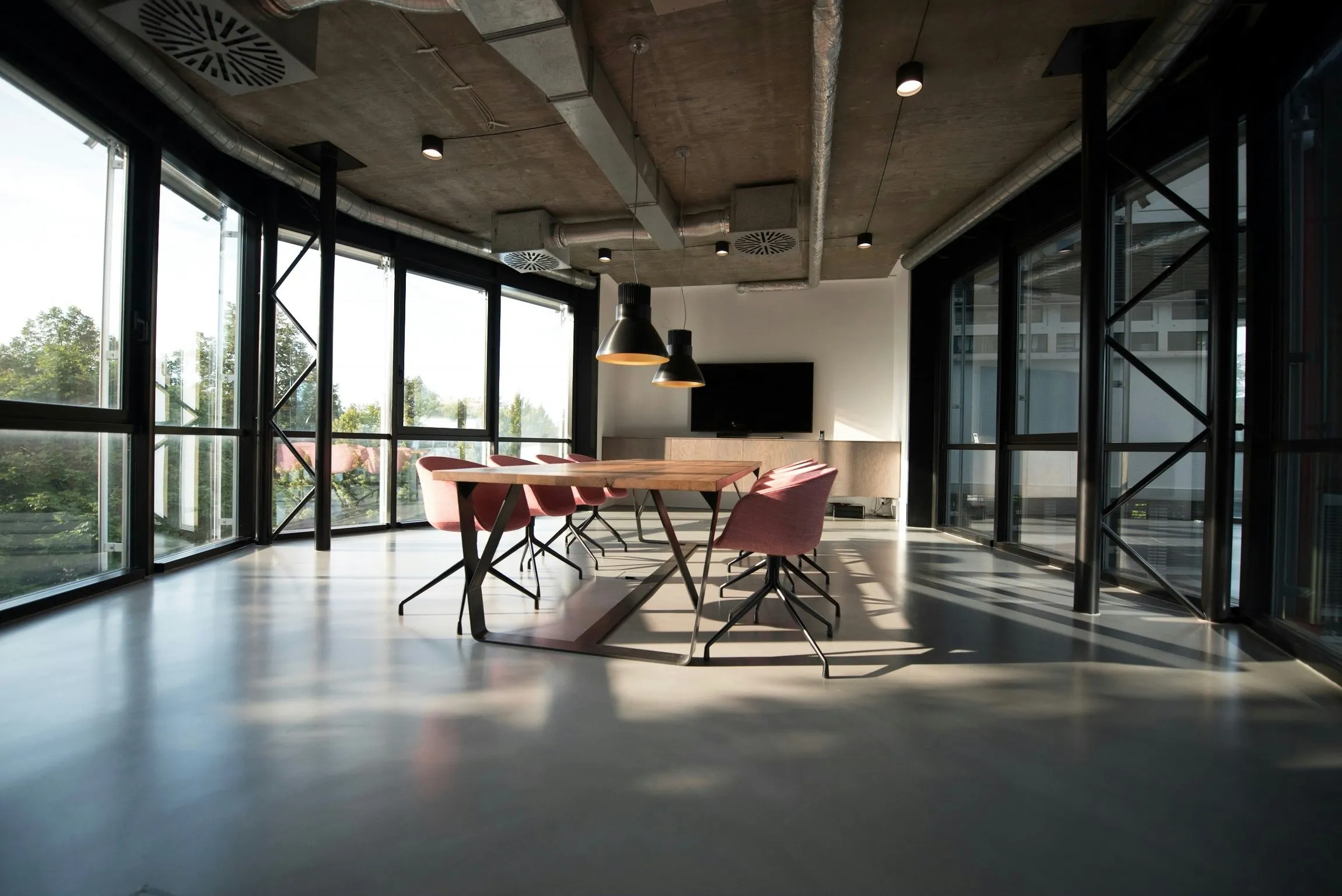 Modern glass-walled office